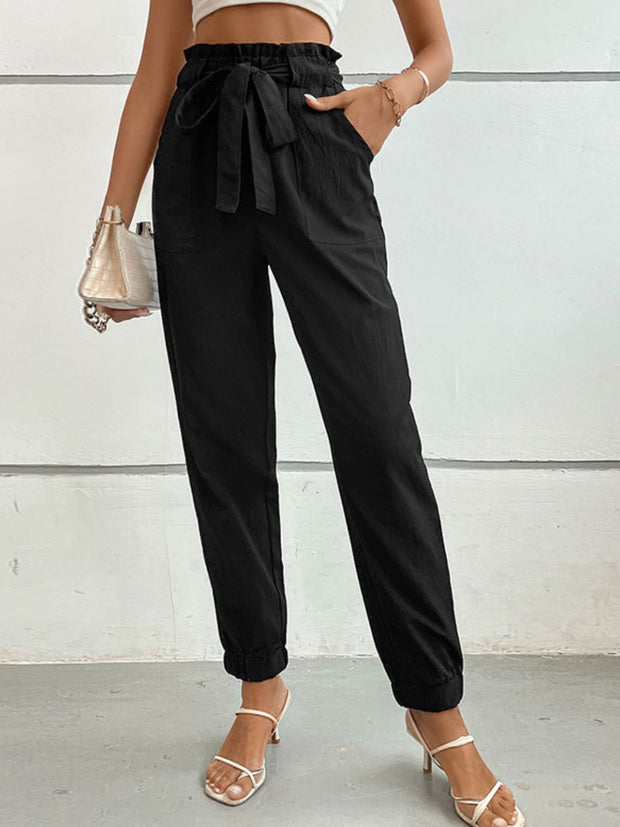 Tie Front Long Pants Trendsi