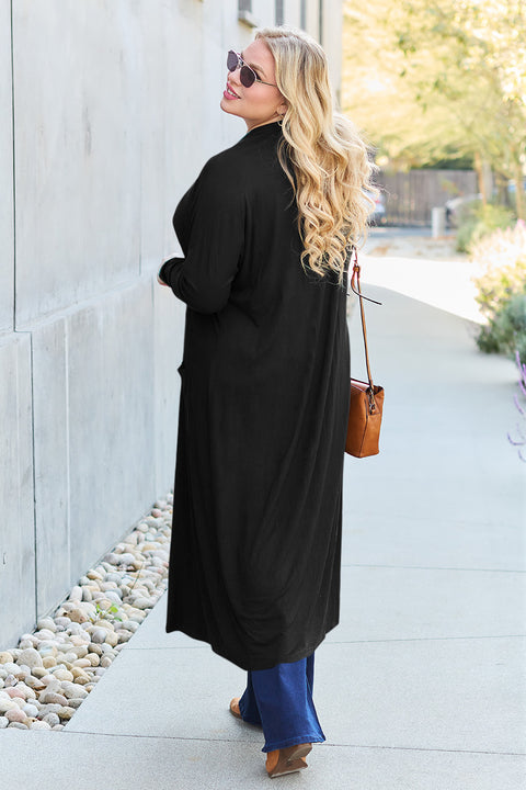 Basic Bae Full Size Open Front Long Sleeve Sweater Cover Up