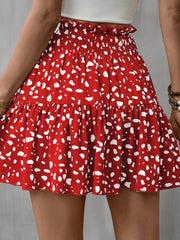 Frill Tied Printed Mini Skirt Trendsi