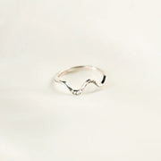 925 Sterling Silver Inlaid Zircon Wave Shape Ring Trendsi