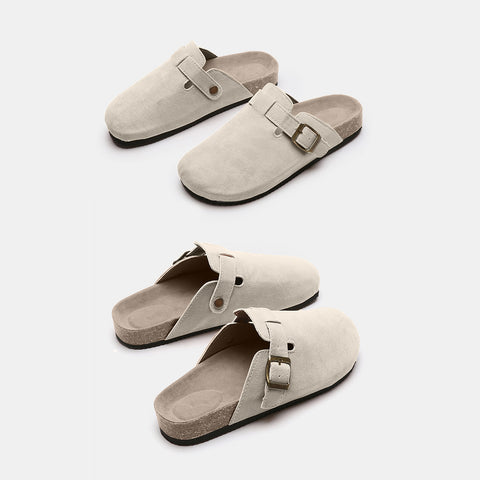 Suede Closed Toe Buckle Slide Trendsi