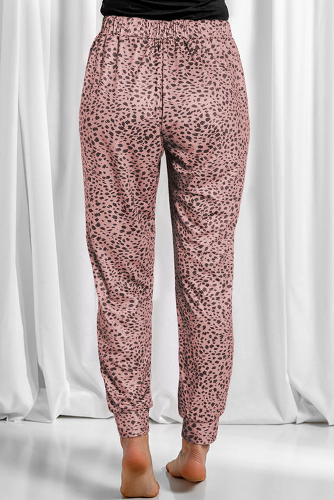 Full Size Leopard Drawstring Pocketed Pants Trendsi