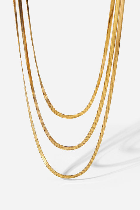 Triple-Layered Snake Chain Necklace Trendsi