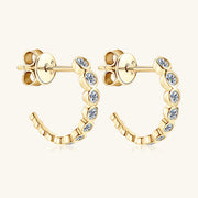 Inlaid Moissanite 925 Sterling Silver C-Hoop Earrings Trendsi