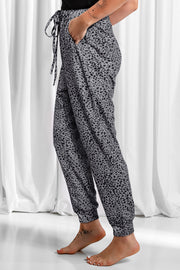 Full Size Leopard Drawstring Pocketed Pants Trendsi