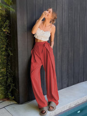 Tied High Waist Wide Leg Pants Trendsi