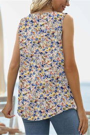 Printed Square Neck Curved Hem Tank Trendsi