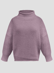 Turtleneck Long Sleeve Sweater Trendsi