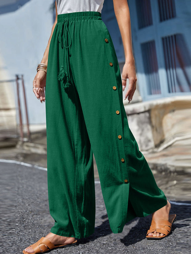 Full Size Tassel Wide Leg Pants Trendsi