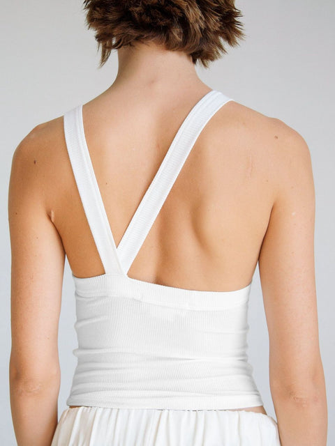 Halter Neck Ribbed Cropped Top Trendsi