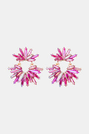 Flower Shape Glass Stone Dangle Earrings Trendsi