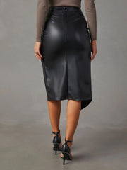 Twist Detail High Waist Skirt Trendsi