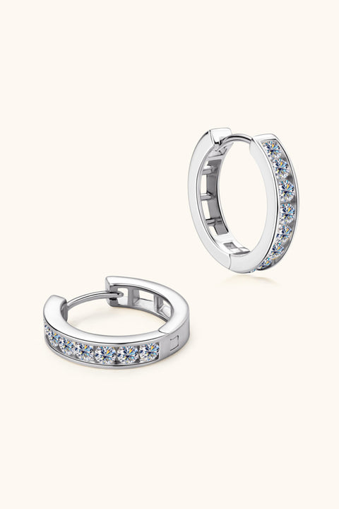 Moissanite 925 Sterling Silver Huggie Earrings Trendsi