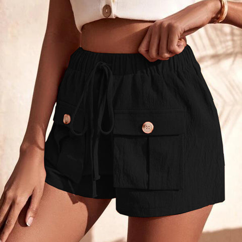 Tie Waist Cargo Shorts Trendsi