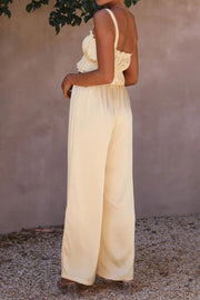 Ruffled Sleeveless Top and Wide Leg Pants Set Trendsi