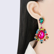 Teardrop Shape Rhinestone Alloy Dangle Earrings Trendsi