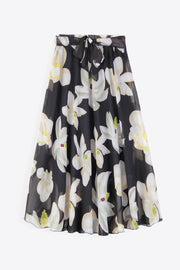 Full Size Floral Tie-Waist Skirt Trendsi