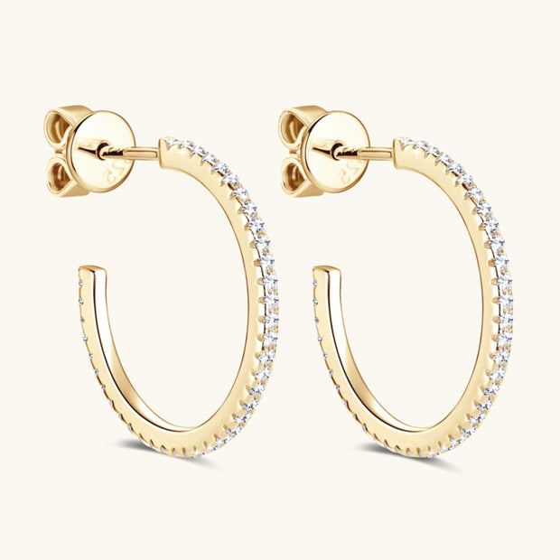 Inlaid Moissanite 925 Sterling Silver C-Hoop Earrings Trendsi