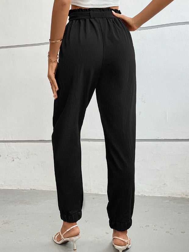 Tie Front Long Pants Trendsi