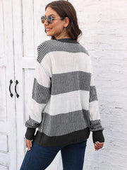 Full Size Round Neck Drop Shoulder Sweater Trendsi