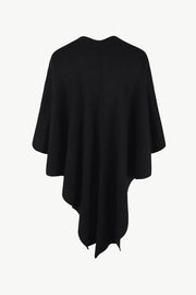 Surplice Neck Pom-Pom Trim Poncho Trendsi