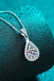 2 Carat Moissanite Teardrop Pendant 925 Sterling Silver Necklace Trendsi