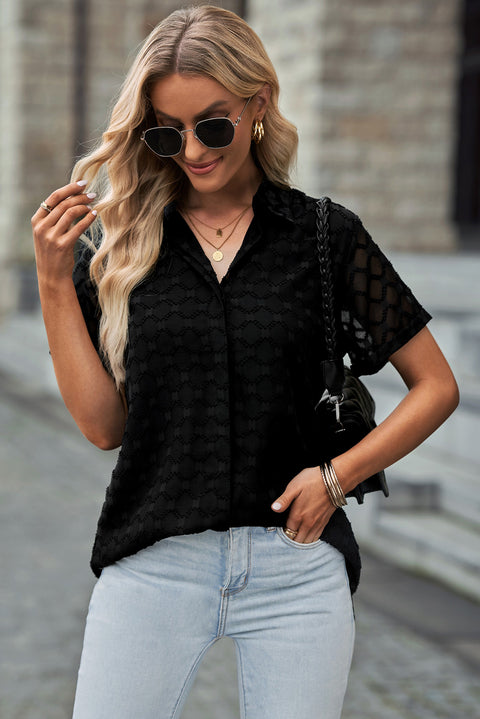 Button Up Short Sleeve Shirt Trendsi