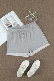 Drawstring Waist Cuffed Shorts Trendsi