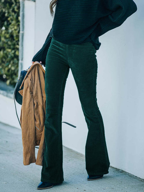 High Waist Bootcut Pants Trendsi