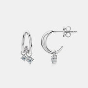 925 Sterling Silver Moissanite C-Hoop Earrings Trendsi