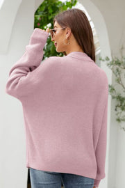 Waffle-Knit Dropped Shoulder Cardigan Trendsi