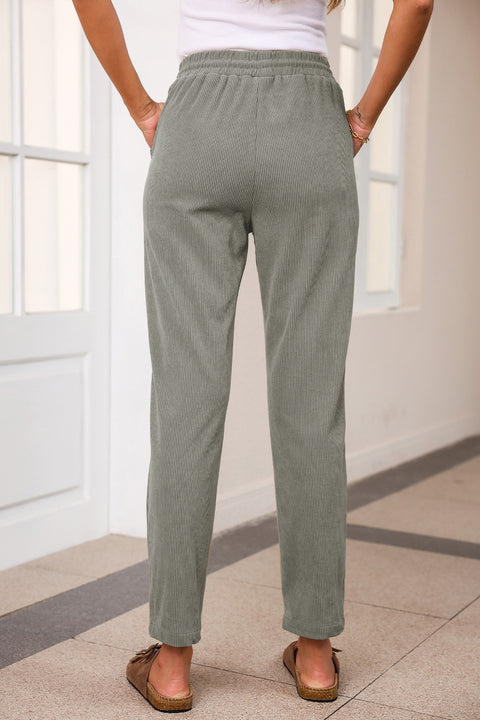 Drawstring Straight Pants with Pockets Trendsi