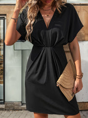 Ruched Short Sleeve Mini Dress Trendsi