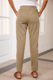 Drawstring Straight Pants with Pockets Trendsi