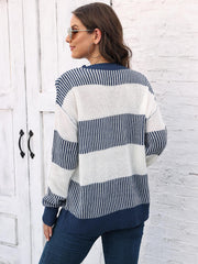 Full Size Round Neck Drop Shoulder Sweater Trendsi