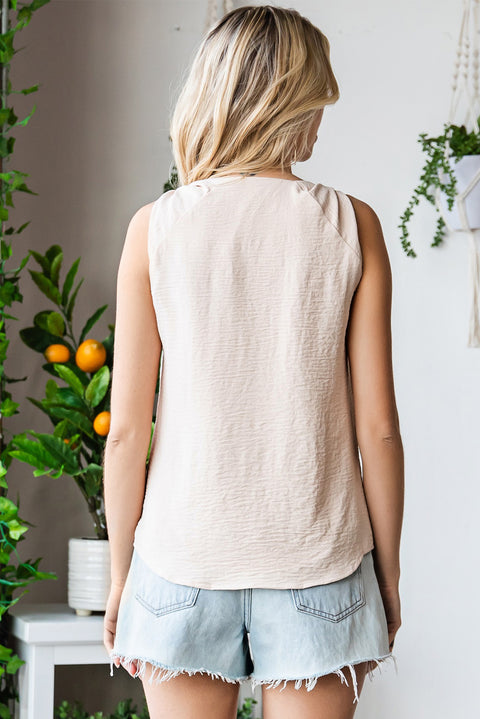 Knot Detail V-Neck Tank Trendsi