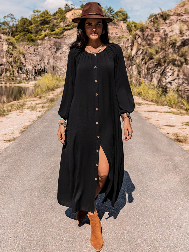 Long Sleeve Round Neck Dress Trendsi