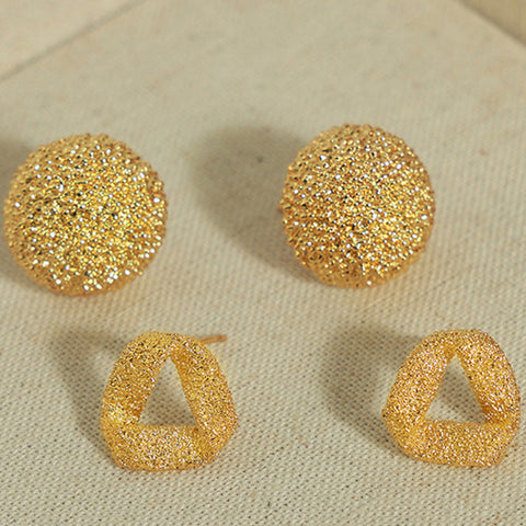 Gold-Plated Geometric Stud Earrings Trendsi