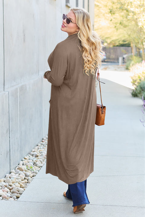 Basic Bae Full Size Open Front Long Sleeve Sweater Cover Up