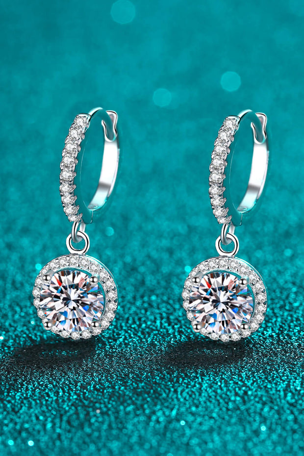 Moissanite Round-Shaped Drop Earrings Trendsi