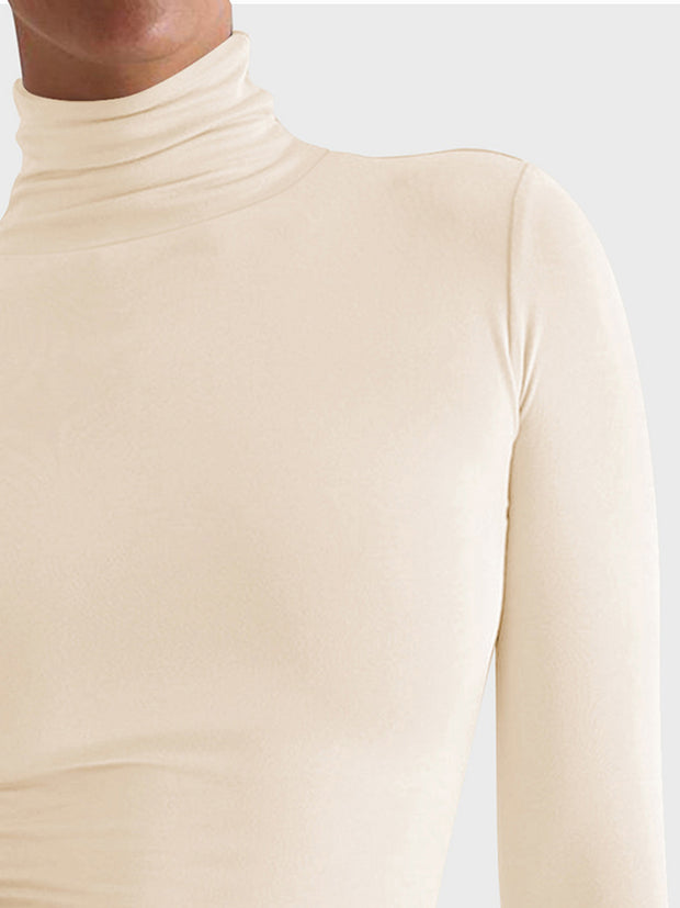 Turtleneck Long Sleeve T-Shirt Trendsi