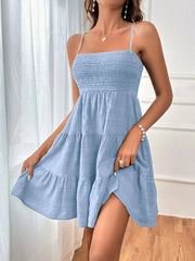 Tiered Smocked Square Neck Cami Dress