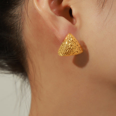 Gold-Plated Geometric Stud Earrings Trendsi