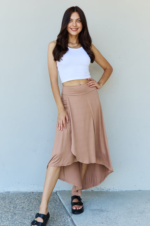 Ninexis First Choice High Waisted Flare Maxi Skirt in Camel Trendsi