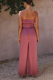 Ruffled Sleeveless Top and Wide Leg Pants Set Trendsi