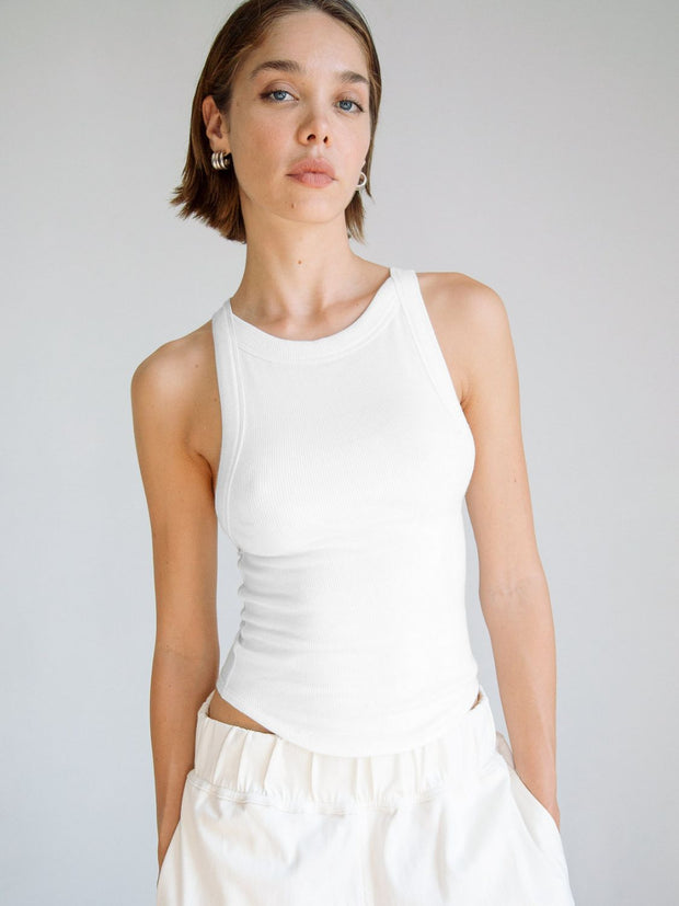 Halter Neck Ribbed Cropped Top Trendsi