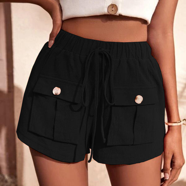 Tie Waist Cargo Shorts Trendsi