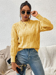 Round Neck Long Sleeve Sweater Trendsi