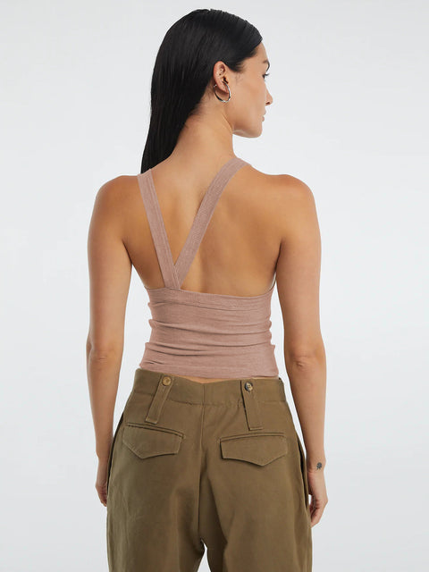 Halter Neck Ribbed Cropped Top Trendsi