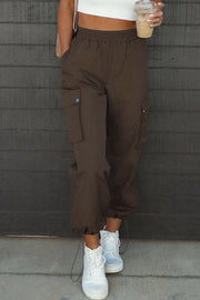 Drawstring Elastic Waist Pants with Pockets Trendsi